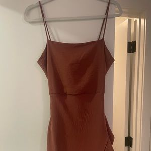 Rust/ light brown colour dress. Size small.